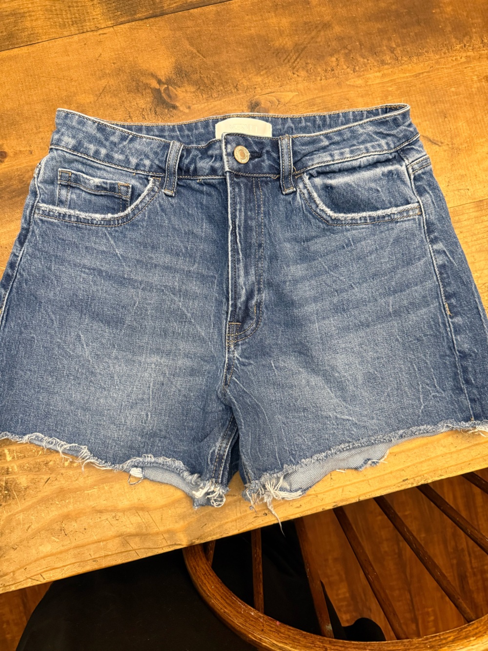Classic High-Rise Blue Denim Shorts